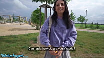 Public Agent   Slim Natural Italian College Student Uses Her Nice Tits And Small Ass For Quick Cash