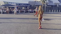 Monika Fox Walks The Streets Of Cap D'Agde Naked